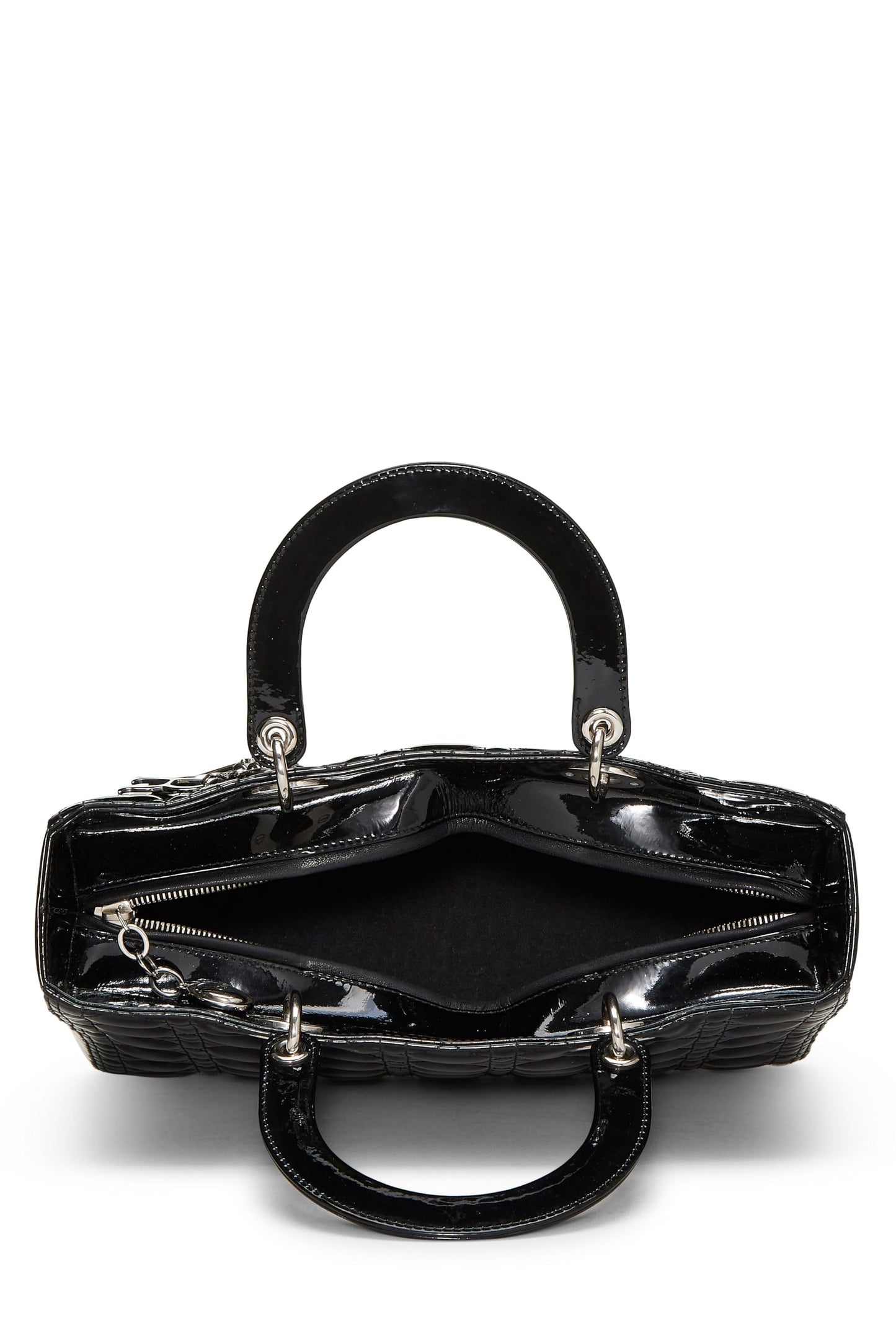 Dior, Black Cannage Patent Leather Lady Dior Large, Black