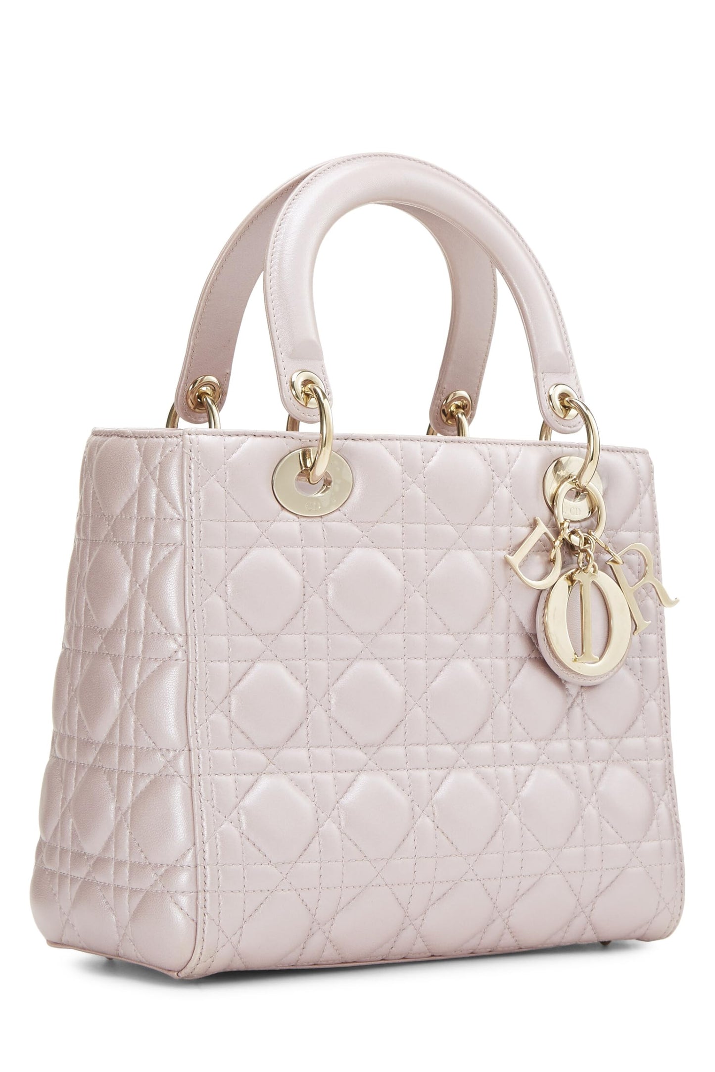 Dior, Pearly Pink Cannage Quilted Lambskin Lady Dior Medium, Pink