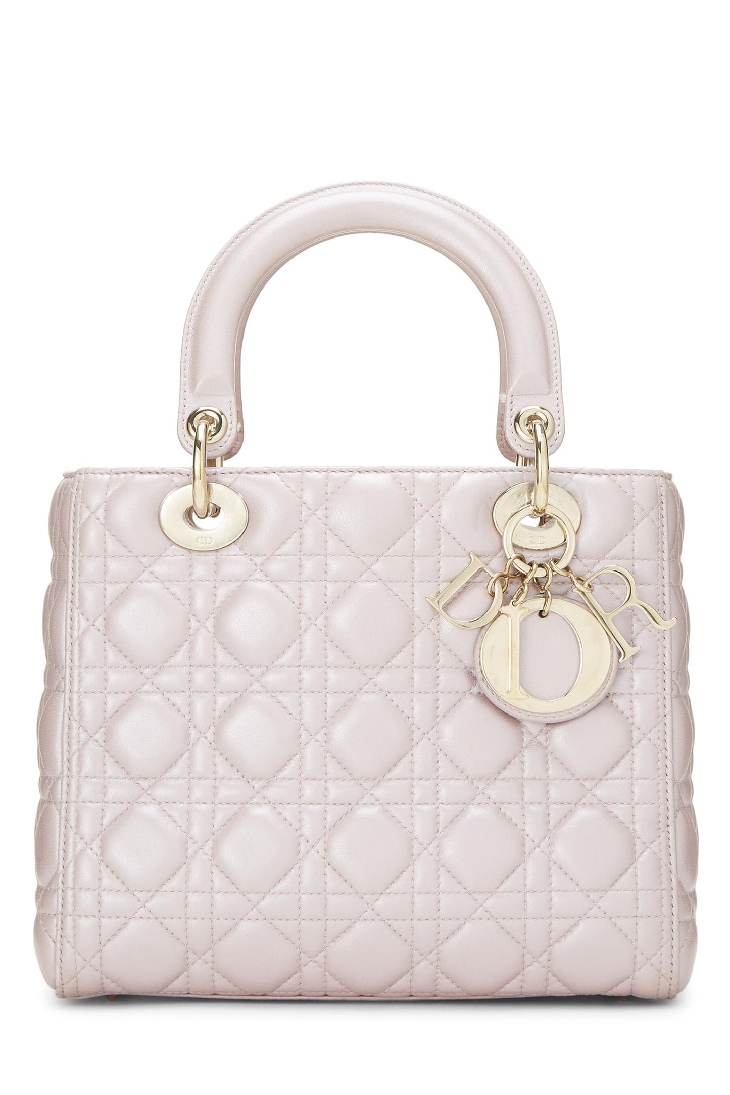 Dior, Pearly Pink Cannage Quilted Lambskin Lady Dior Medium, Pink