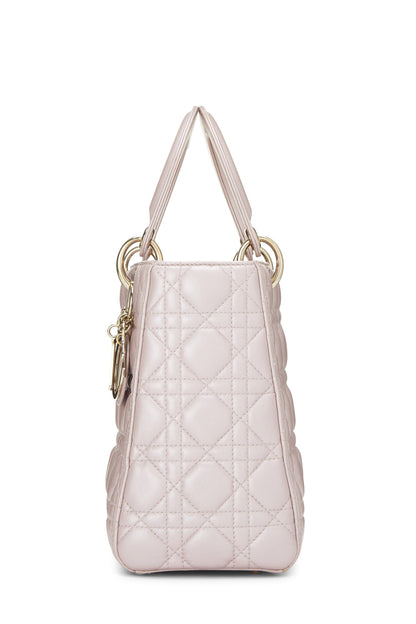 Dior, Pearly Pink Cannage Quilted Lambskin Lady Dior Medium, Pink
