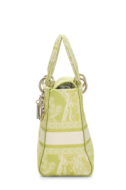 Dior, Green Embroidered Canvas Lady D-Lite Medium, Green
