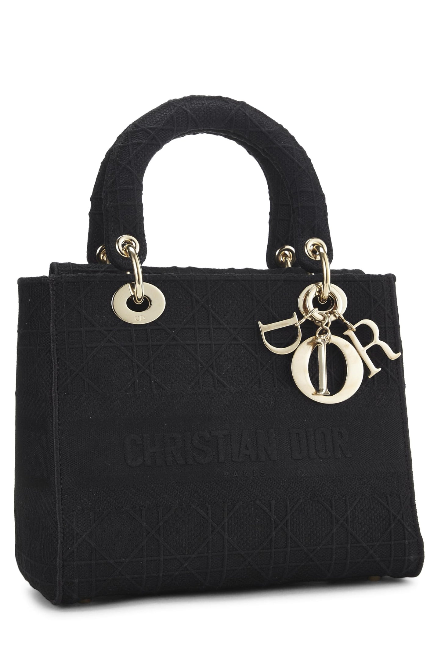 Dior, Black Cannage Canvas Lady D-Lite Medium, Black