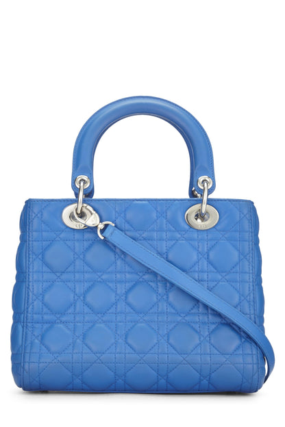 Dior, Blue Cannage Quilted Lambskin Lady Dior Medium, Blue