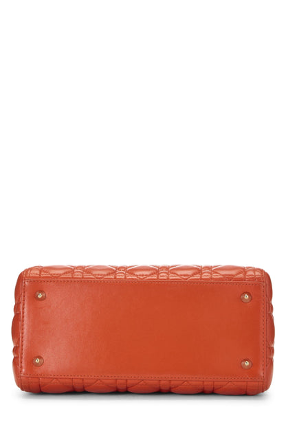 Dior, Orange Cannage Quilted Lambskin Lady Dior Medium, Orange