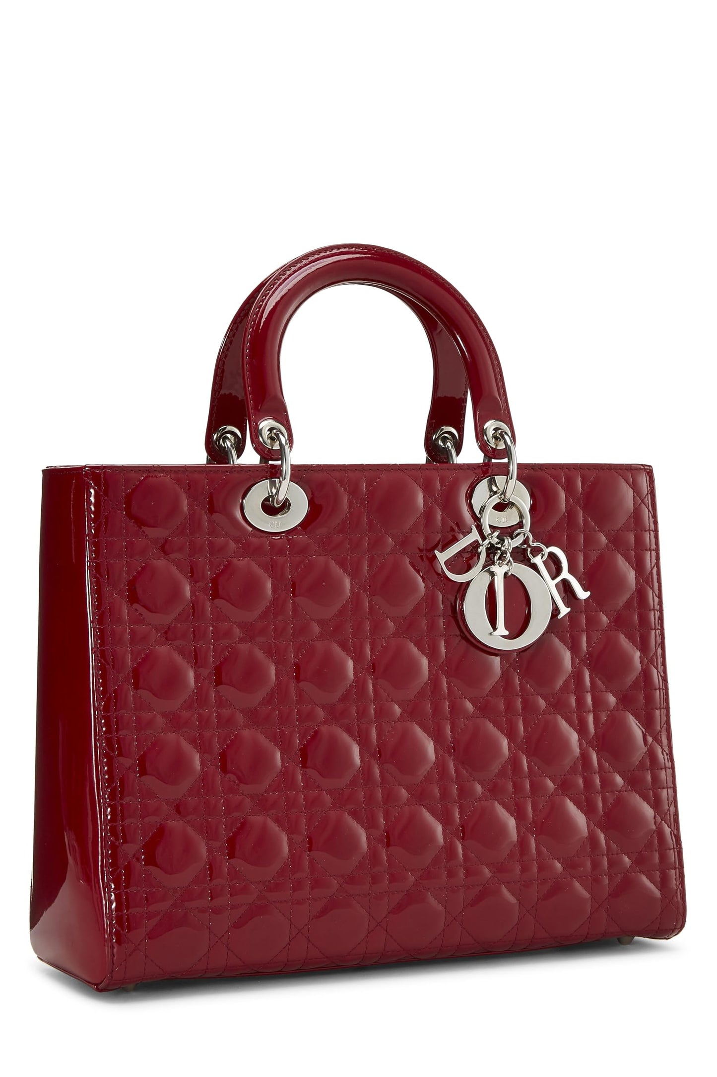 Dior, Red Cannage Patent Leather Lady Dior Large, Red