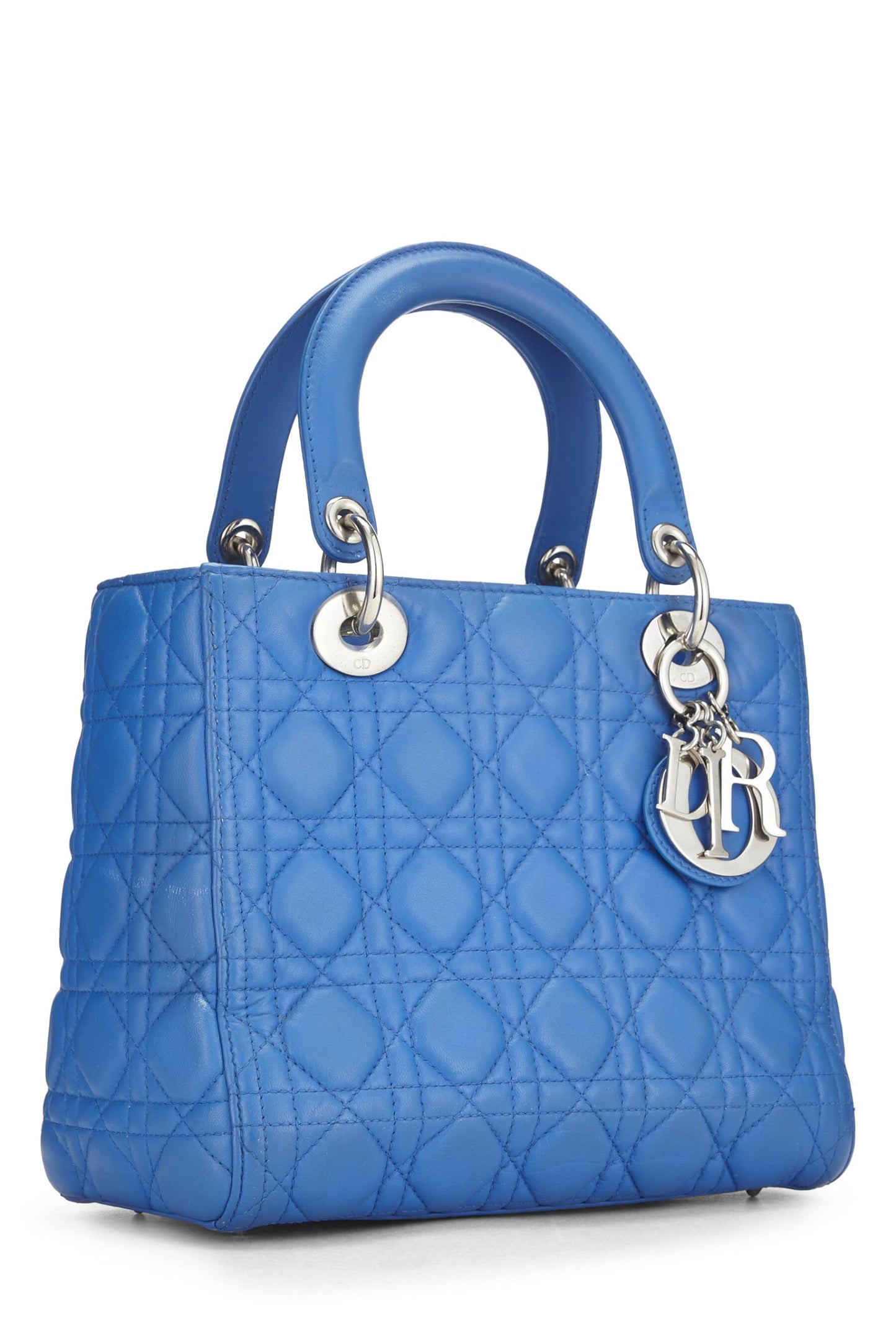 Dior, Blue Cannage Quilted Lambskin Lady Dior Medium, Blue