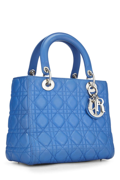 Dior, Blue Cannage Quilted Lambskin Lady Dior Medium, Blue