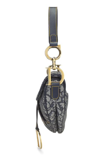 Dior, Navy Trotter Canvas Saddle Bag, Navy
