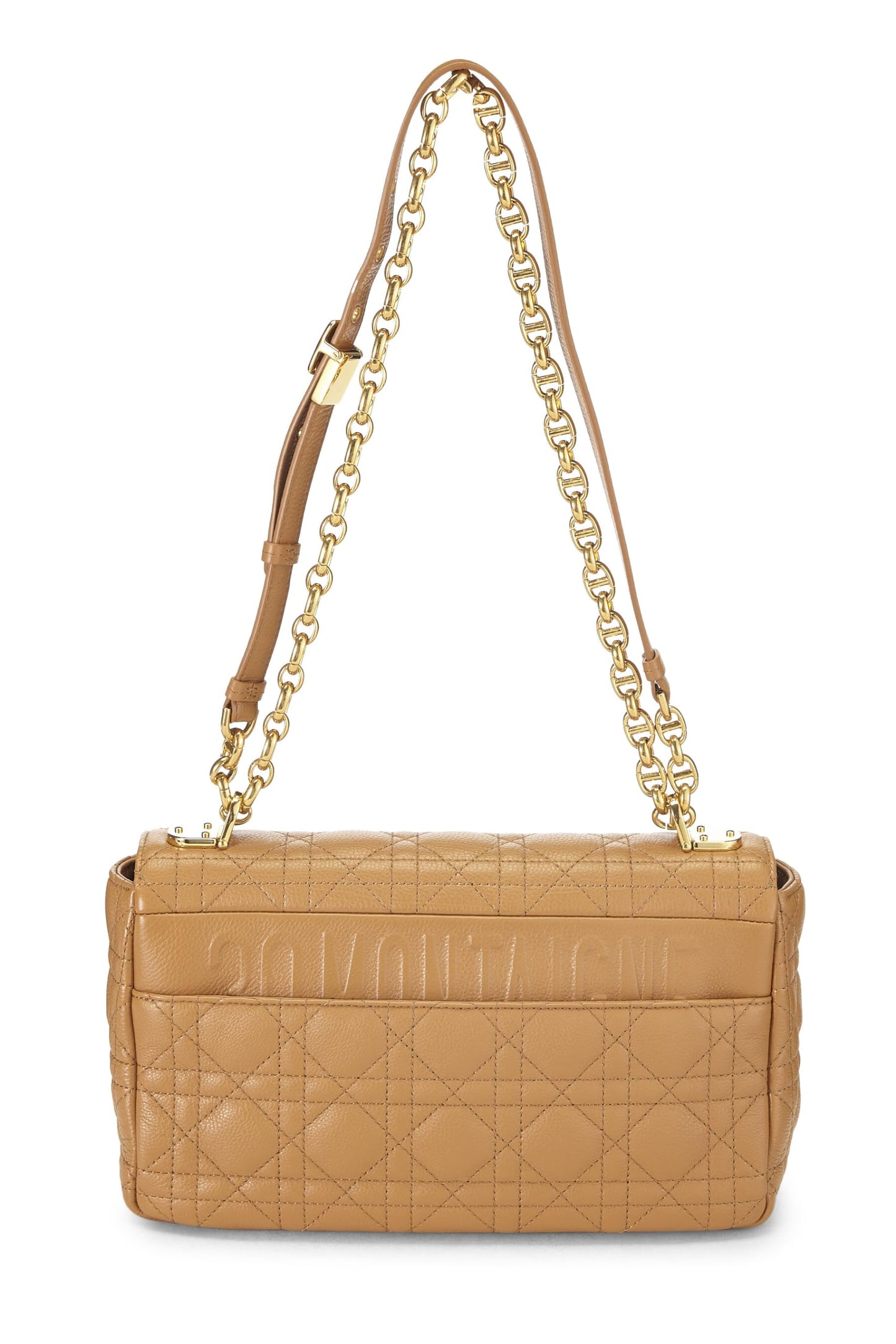 Dior, Brown Cannage Calfskin Caro Bag Medium, Brown