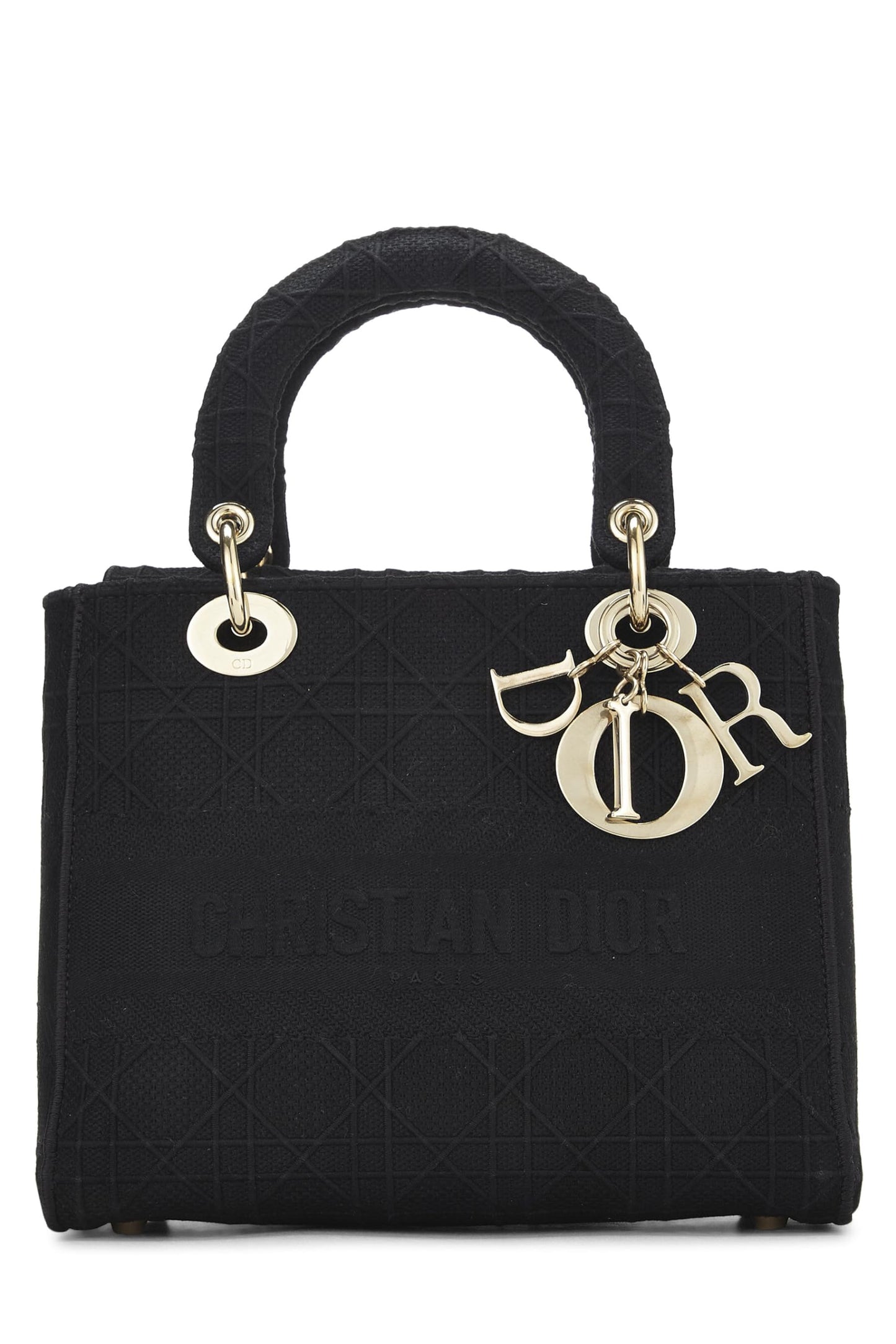 Dior, Black Cannage Canvas Lady D-Lite Medium, Black