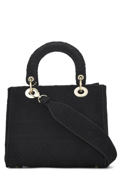 Dior, Black Cannage Canvas Lady D-Lite Medium, Black