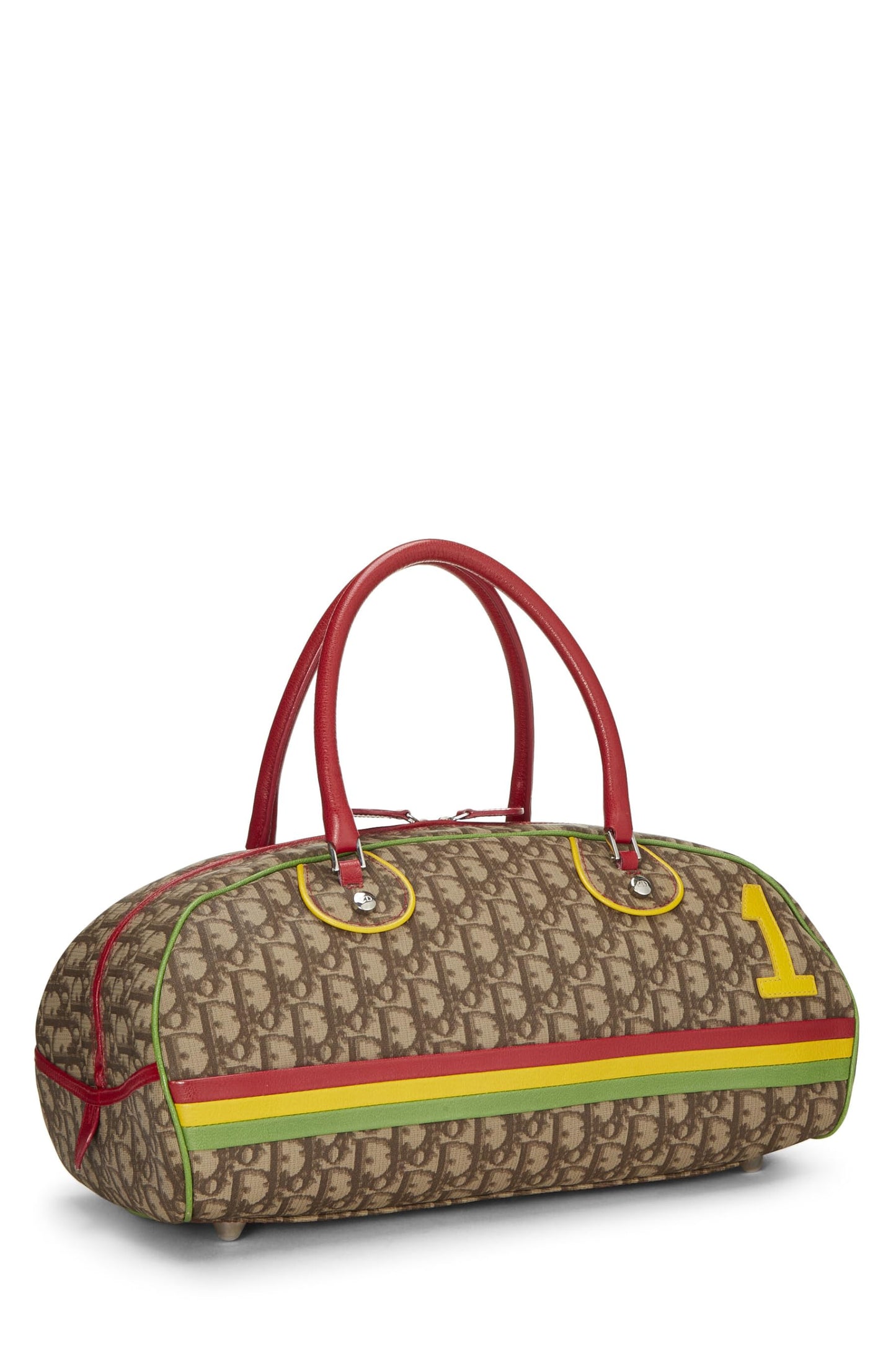 Dior, Brown Trotter Coated Canvas Rasta Bowler Bag, Brown