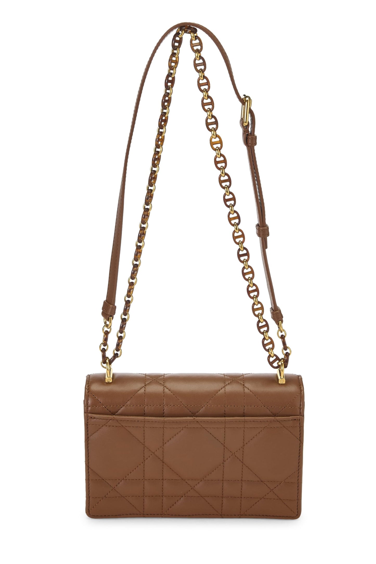Dior, Brown Cannage Lambskin Miss Caro Bag Mini, Brown