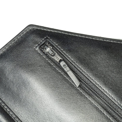 Black Chanel Chevron Lambskin Button Wallet On Chain Crossbody Bag