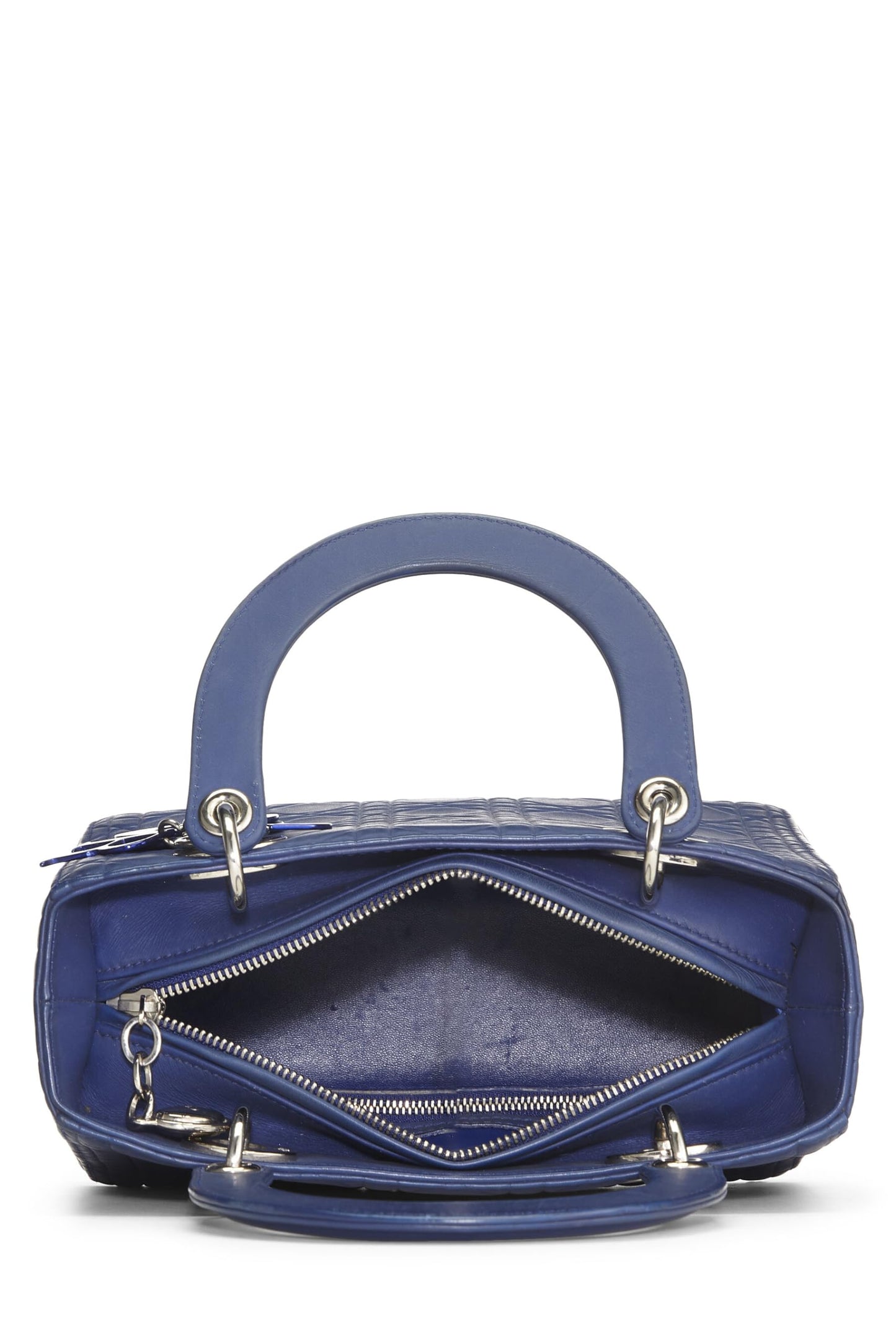 Dior, Matte Blue Cannage Calfskin Lady Dior Medium, Blue