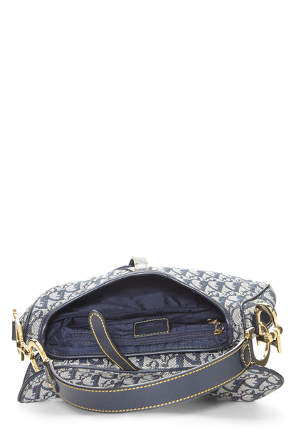 Dior, Navy Trotter Canvas Saddle Bag, Navy
