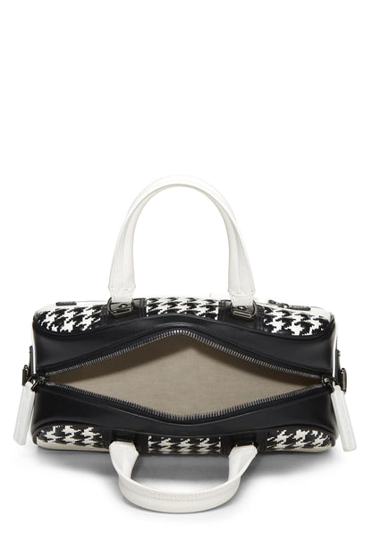 Dior, White & Black Leather Vibe Bowling Bag Small, White