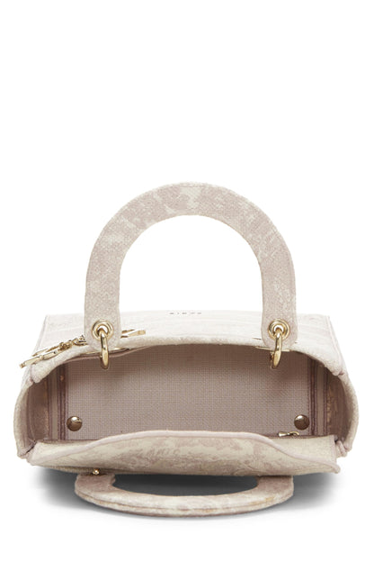 Dior, Pink Embroidered Canvas Lady D-Lite Medium, Pink