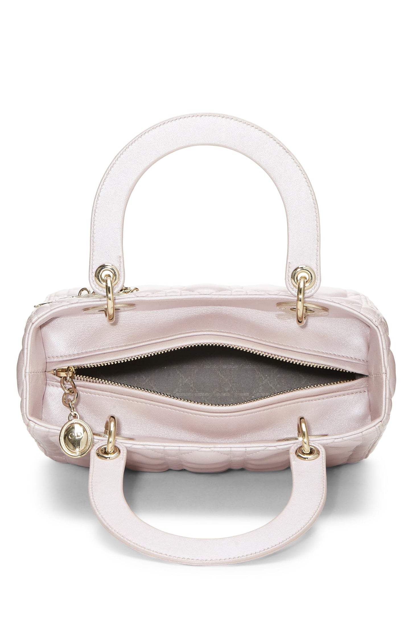 Dior, Pearly Pink Cannage Quilted Lambskin Lady Dior Medium, Pink