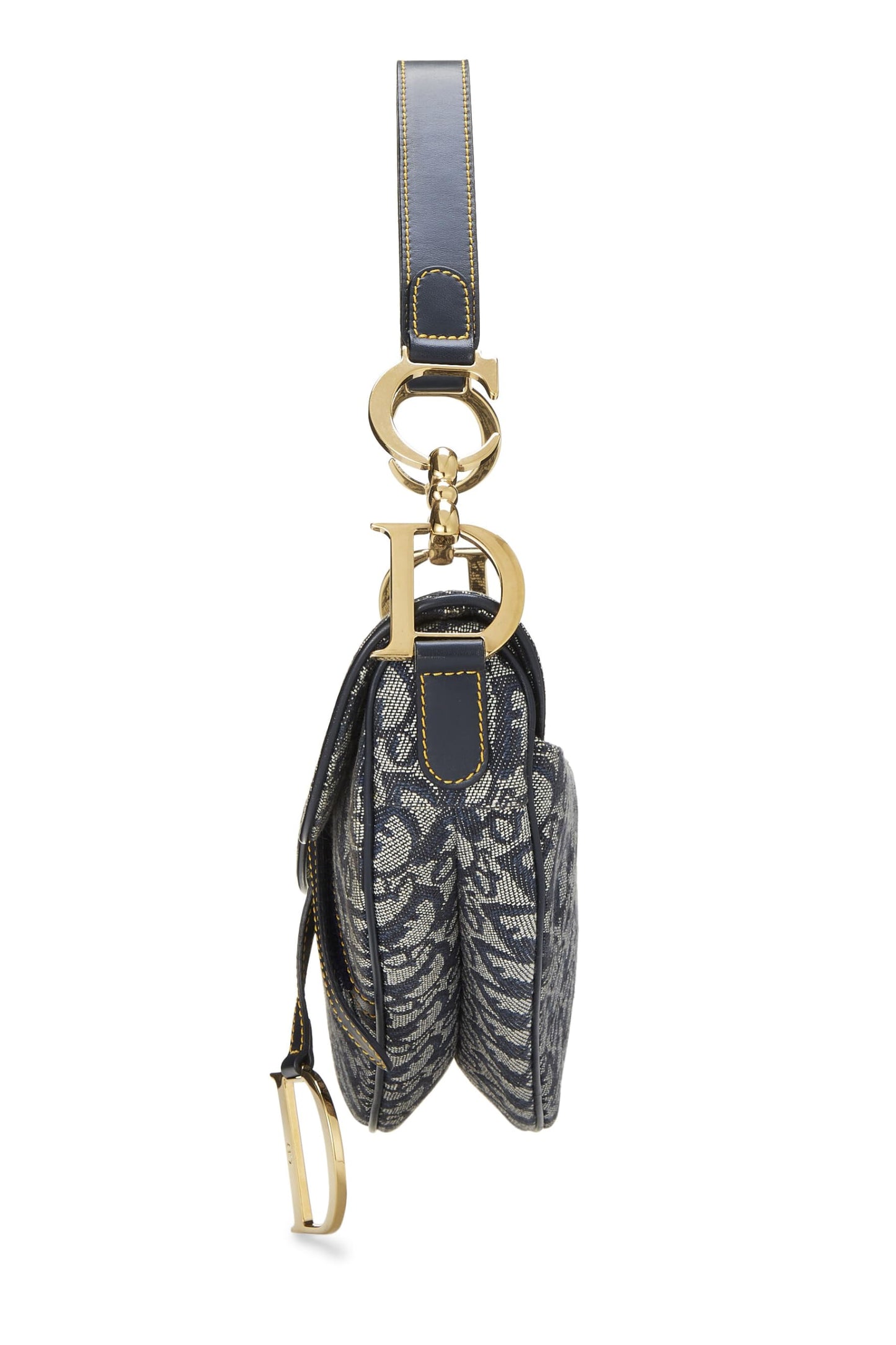 Dior, Navy Trotter Canvas Saddle Bag Mini, Navy