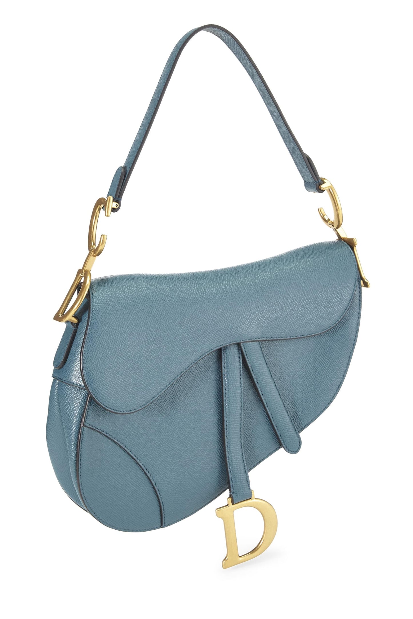 Dior, Blue Grained Calfskin Saddle Bag, Blue