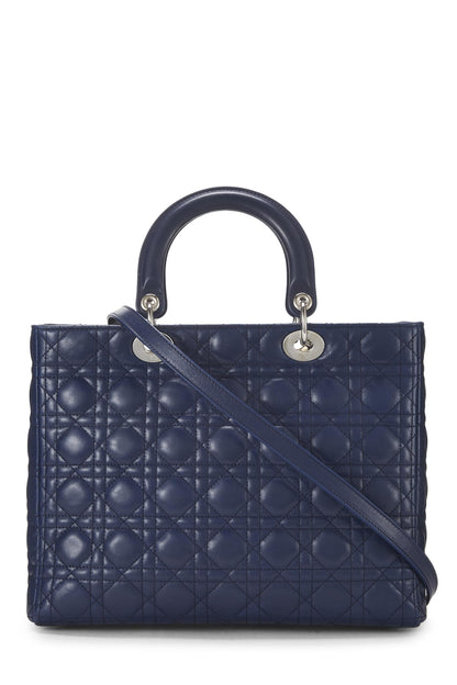 Dior, Blue Cannage Quilted Lambskin Lady Dior Large, Blue