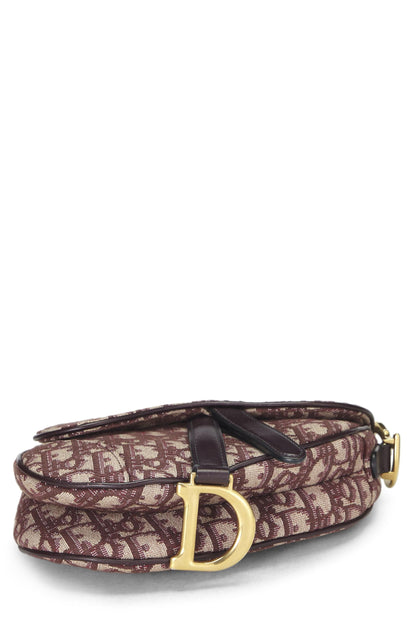 Dior, Burgundy Oblique Saddle Bag Mini, Burgundy