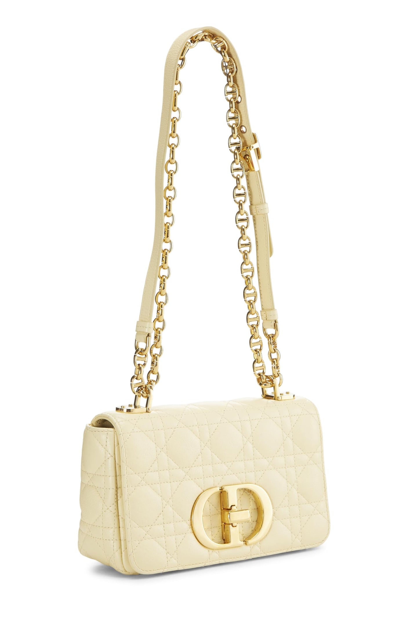 Dior, Yellow Cannage Calfskin Caro Bag Small, Yellow