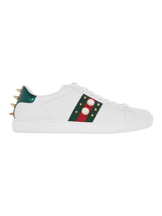 Gucci Ace Stud Leather Low Top Sneakers White