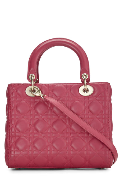 Dior, Pink Cannage Quilted Lambskin Lady Dior Medium, Pink