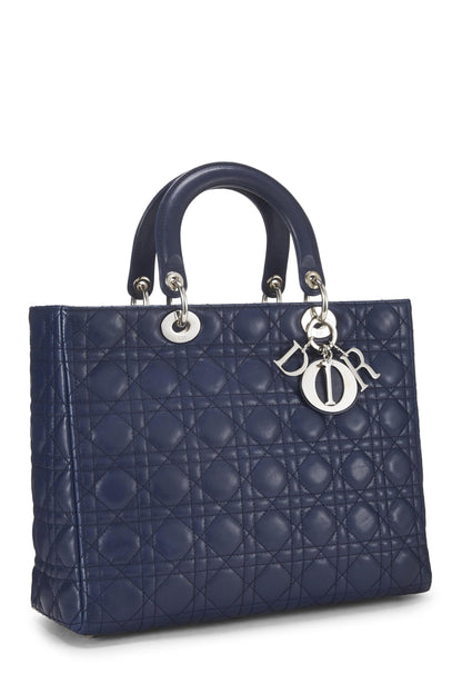 Dior, Blue Cannage Quilted Lambskin Lady Dior Large, Blue