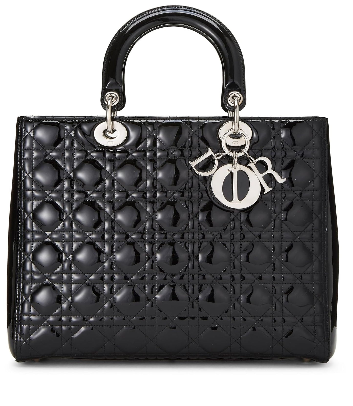 Dior, Black Cannage Patent Leather Lady Dior Large, Black