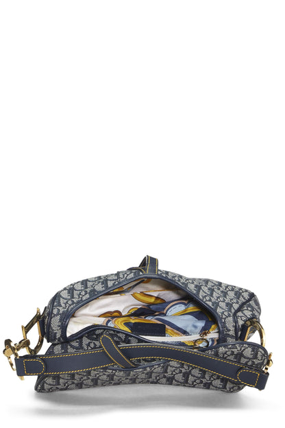 Dior, Navy Trotter Canvas Saddle Bag, Navy