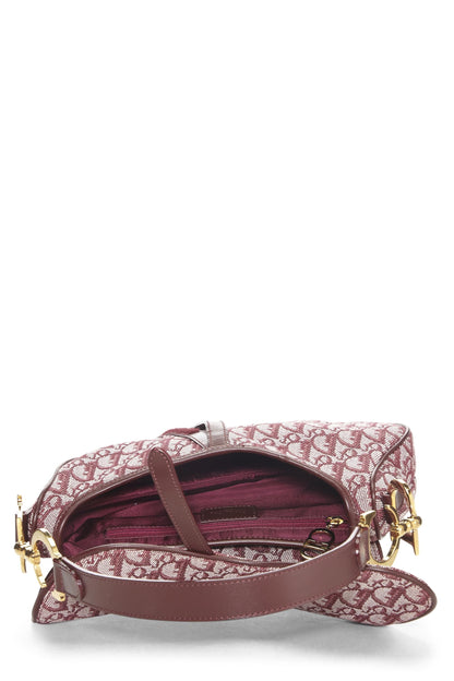 Dior, Burgundy Trotter Canvas Saddle Bag, Burgundy