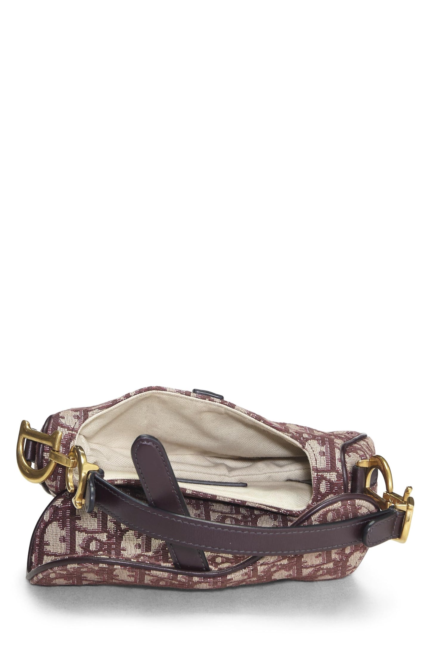 Dior, Burgundy Oblique Saddle Bag Mini, Burgundy