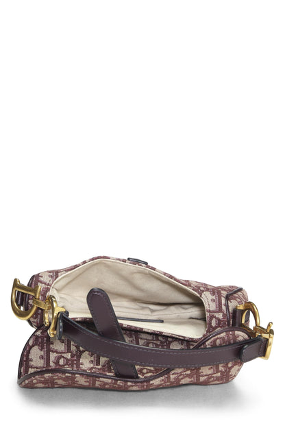 Dior, Burgundy Oblique Saddle Bag Mini, Burgundy