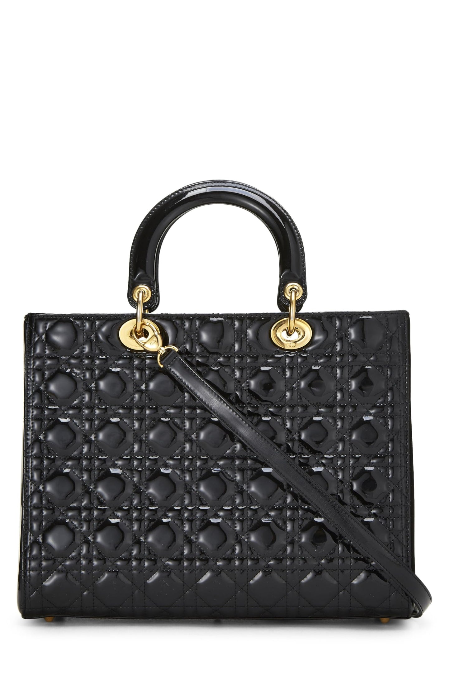 Dior, Black Cannage Patent Leather Lady Dior Large, Black
