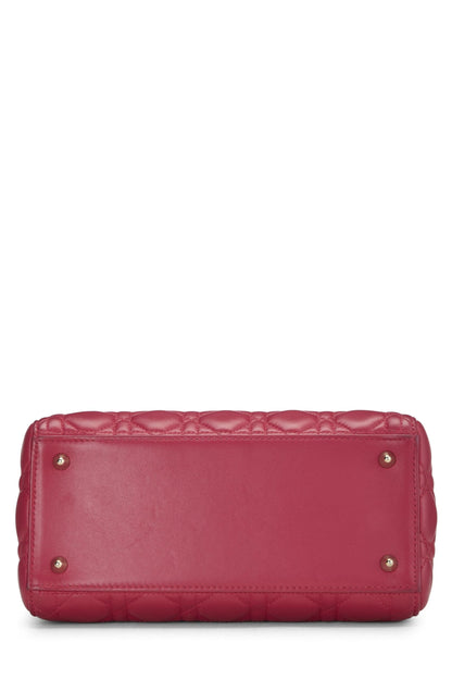 Dior, Pink Cannage Quilted Lambskin Lady Dior Medium, Pink