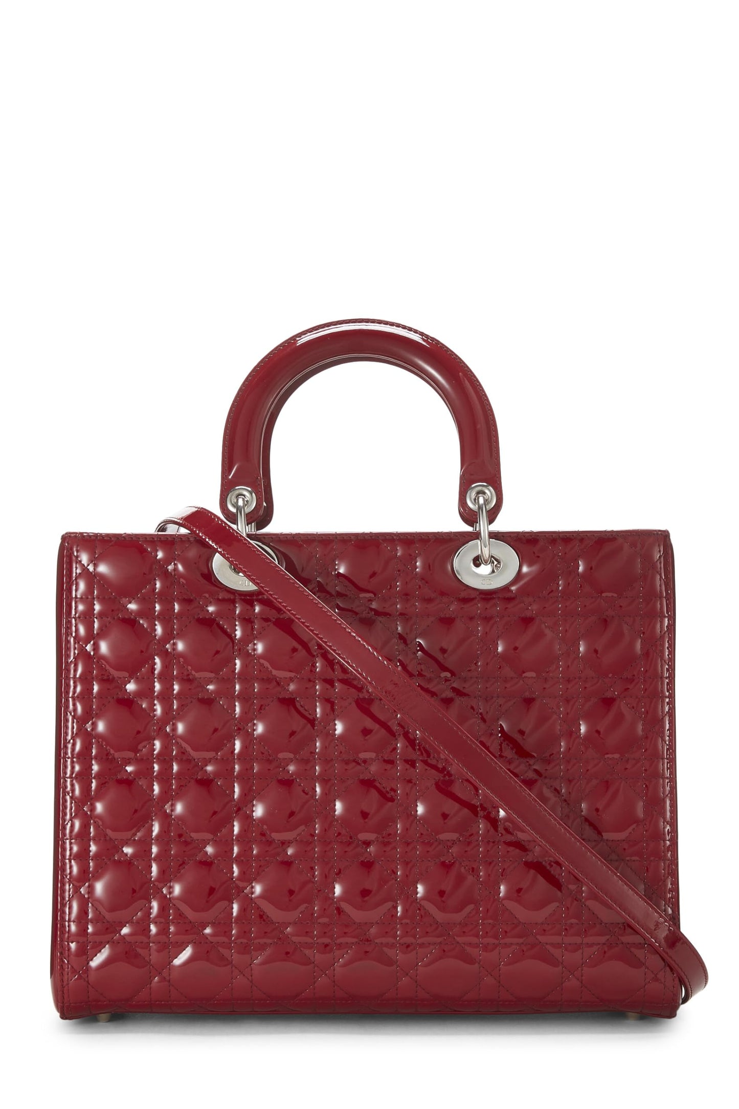 Dior, Red Cannage Patent Leather Lady Dior Large, Red