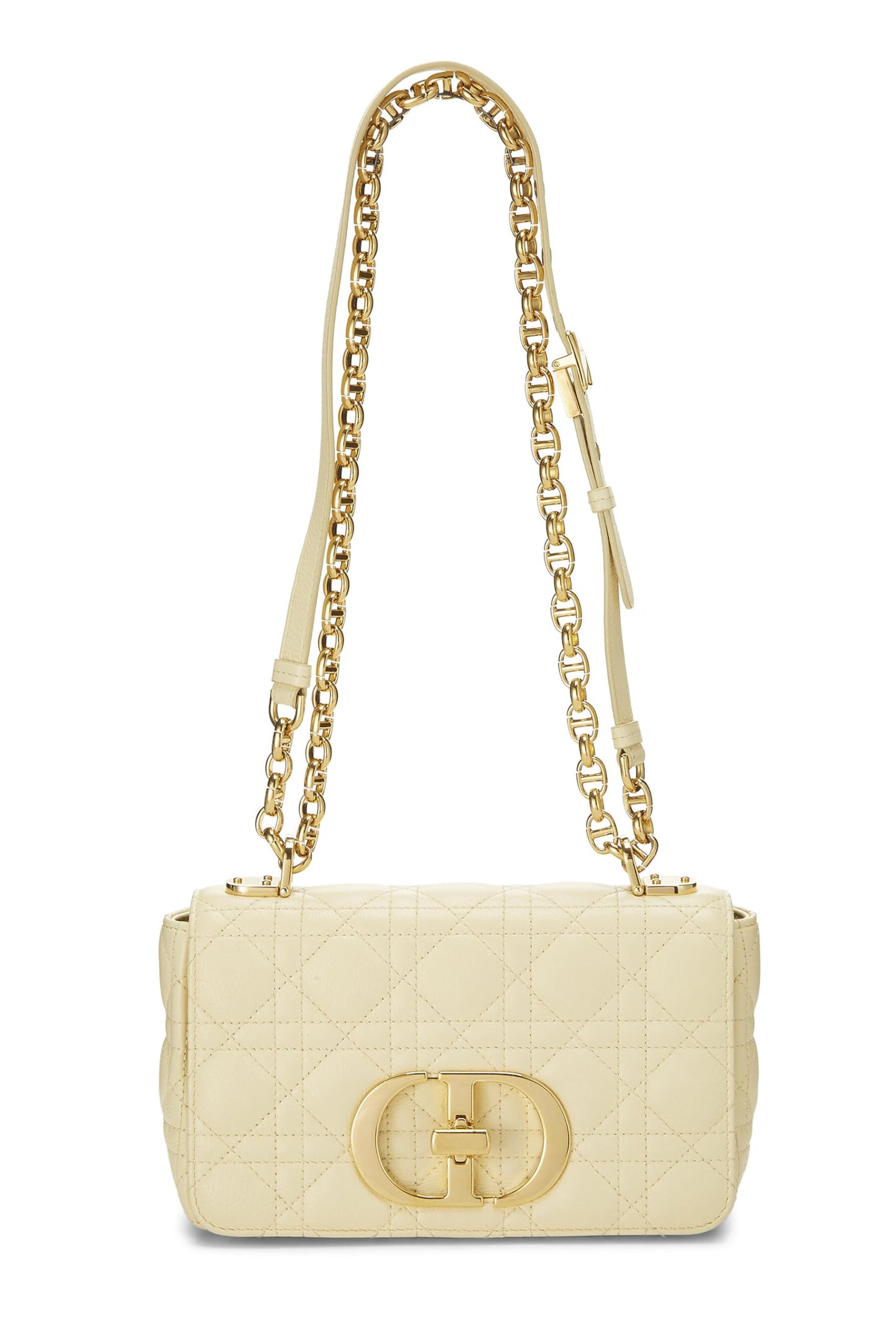 Dior, Yellow Cannage Calfskin Caro Bag Small, Yellow