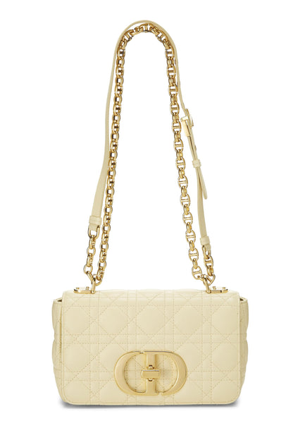 Dior, Yellow Cannage Calfskin Caro Bag Small, Yellow