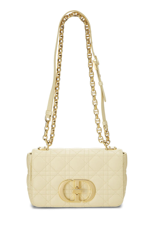 Dior, Yellow Cannage Calfskin Caro Bag Small, Yellow