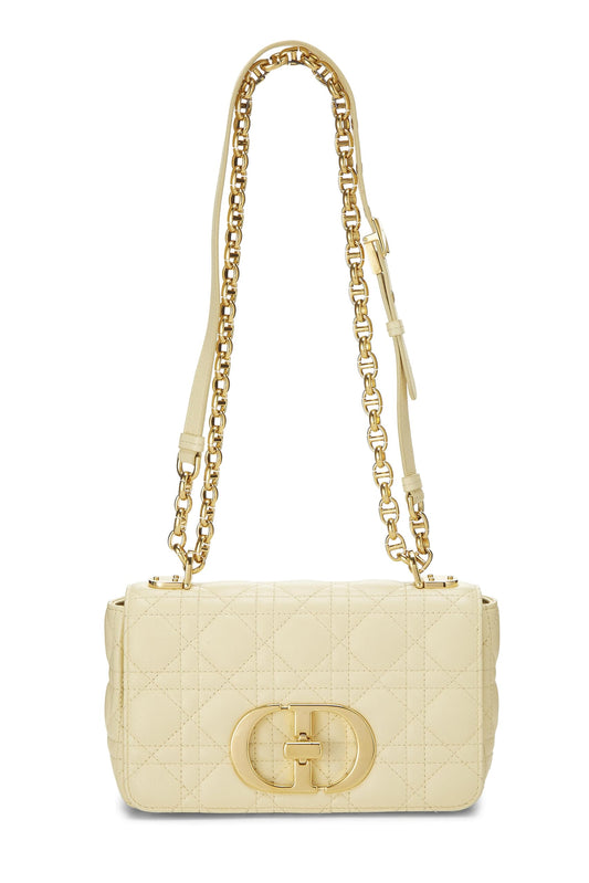 Dior, Yellow Cannage Calfskin Caro Bag Small, Yellow