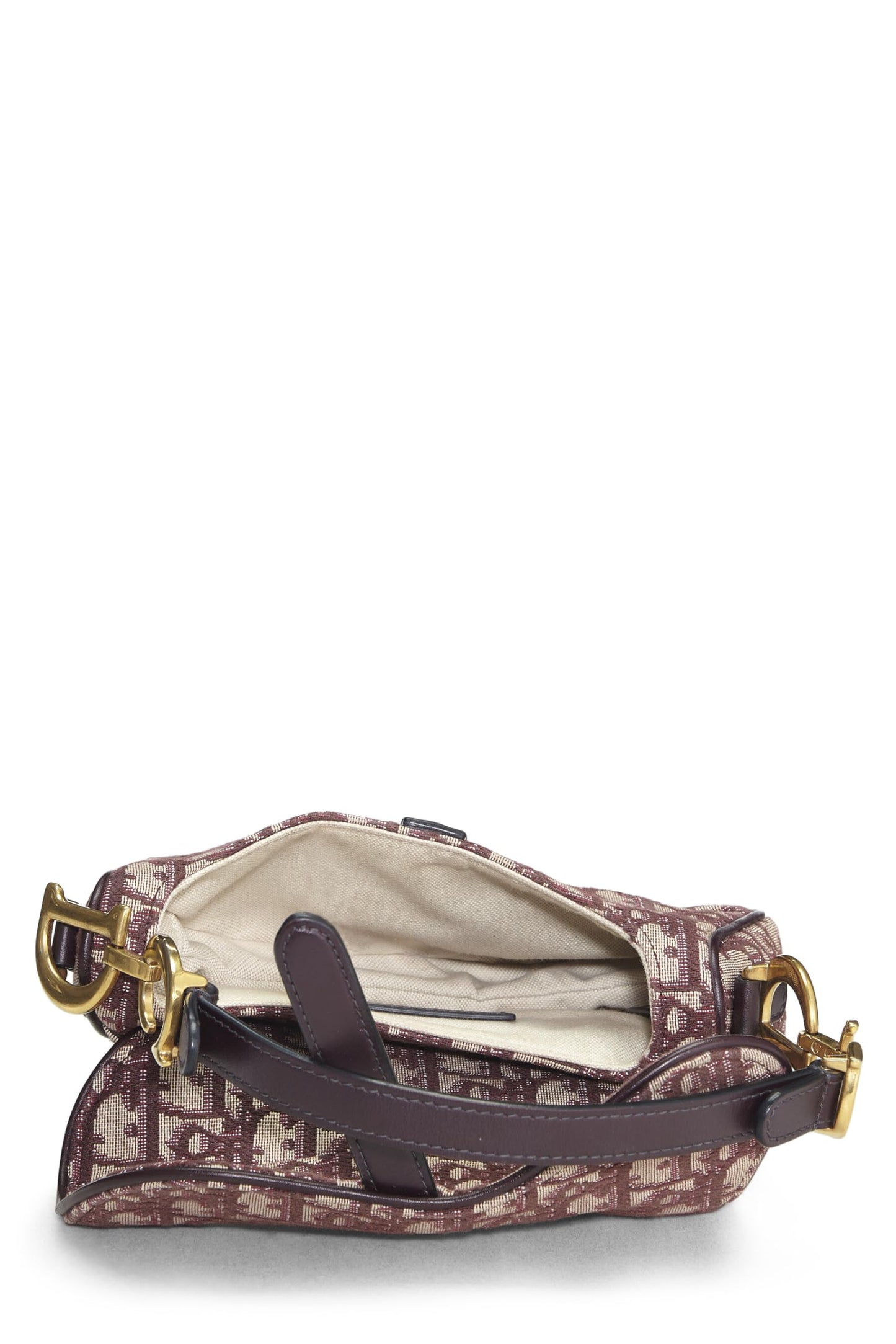 Dior, Burgundy Oblique Saddle Bag Mini, Burgundy