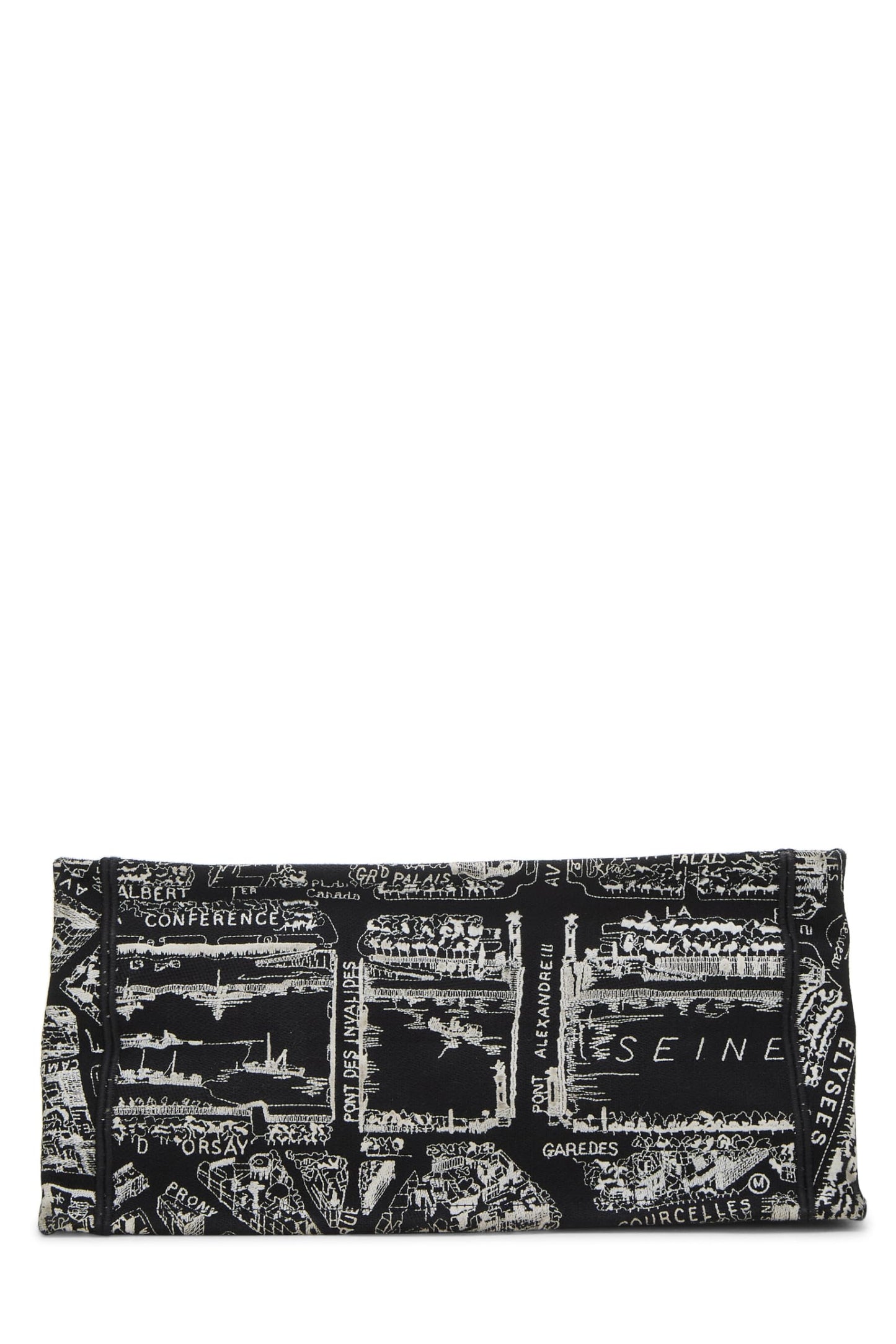 Dior, White & Black Canvas Plan de Paris Book Tote Medium, Black