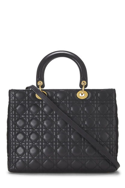 Dior, Black Cannage Leather Lady Dior Large, Black