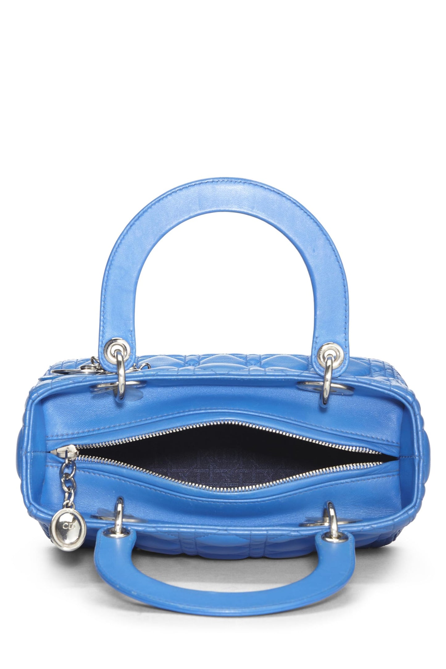 Dior, Blue Cannage Quilted Lambskin Lady Dior Medium, Blue