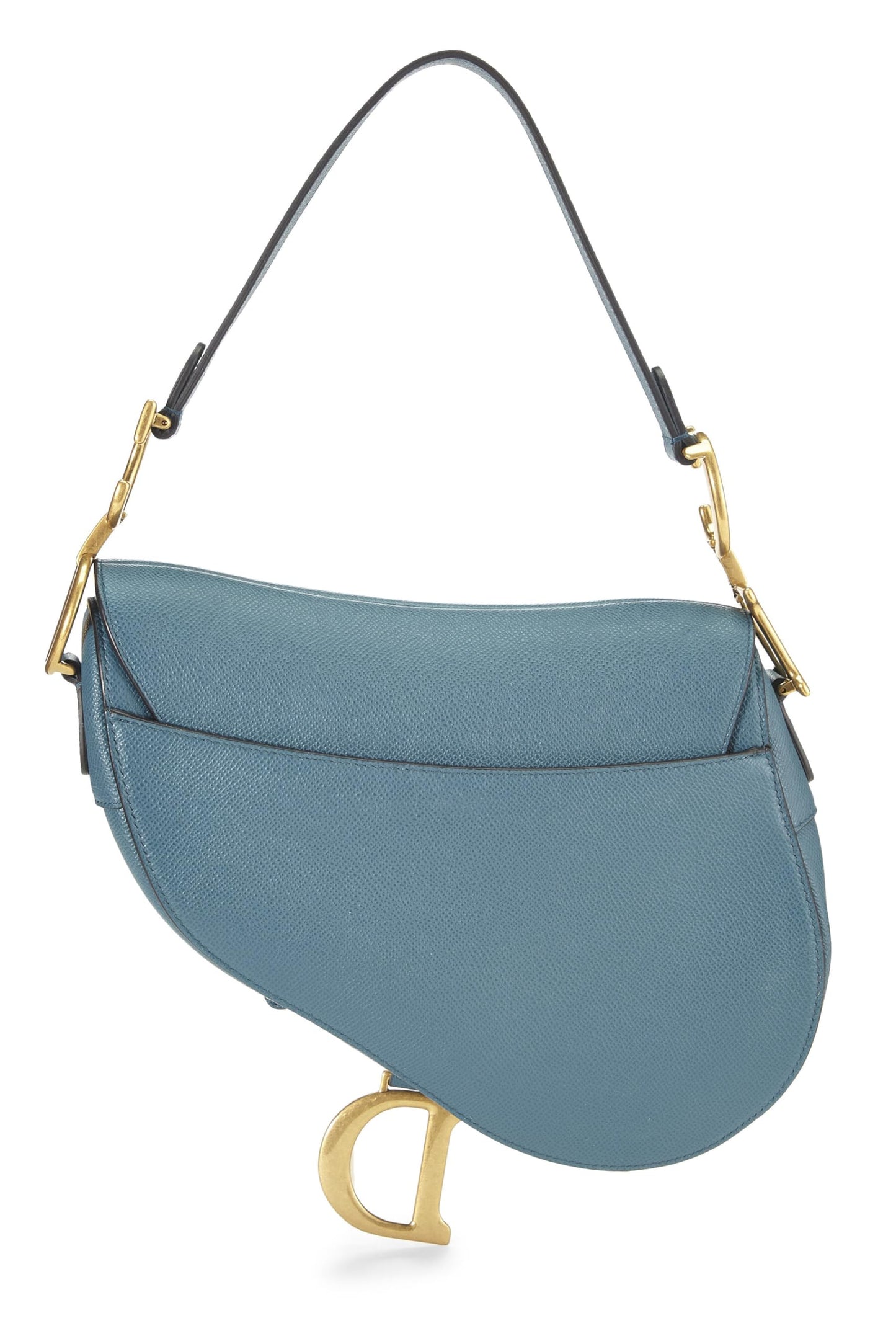 Dior, Blue Grained Calfskin Saddle Bag, Blue