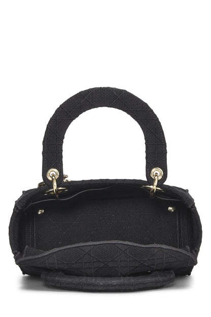 Dior, Black Cannage Canvas Lady D-Lite Medium, Black