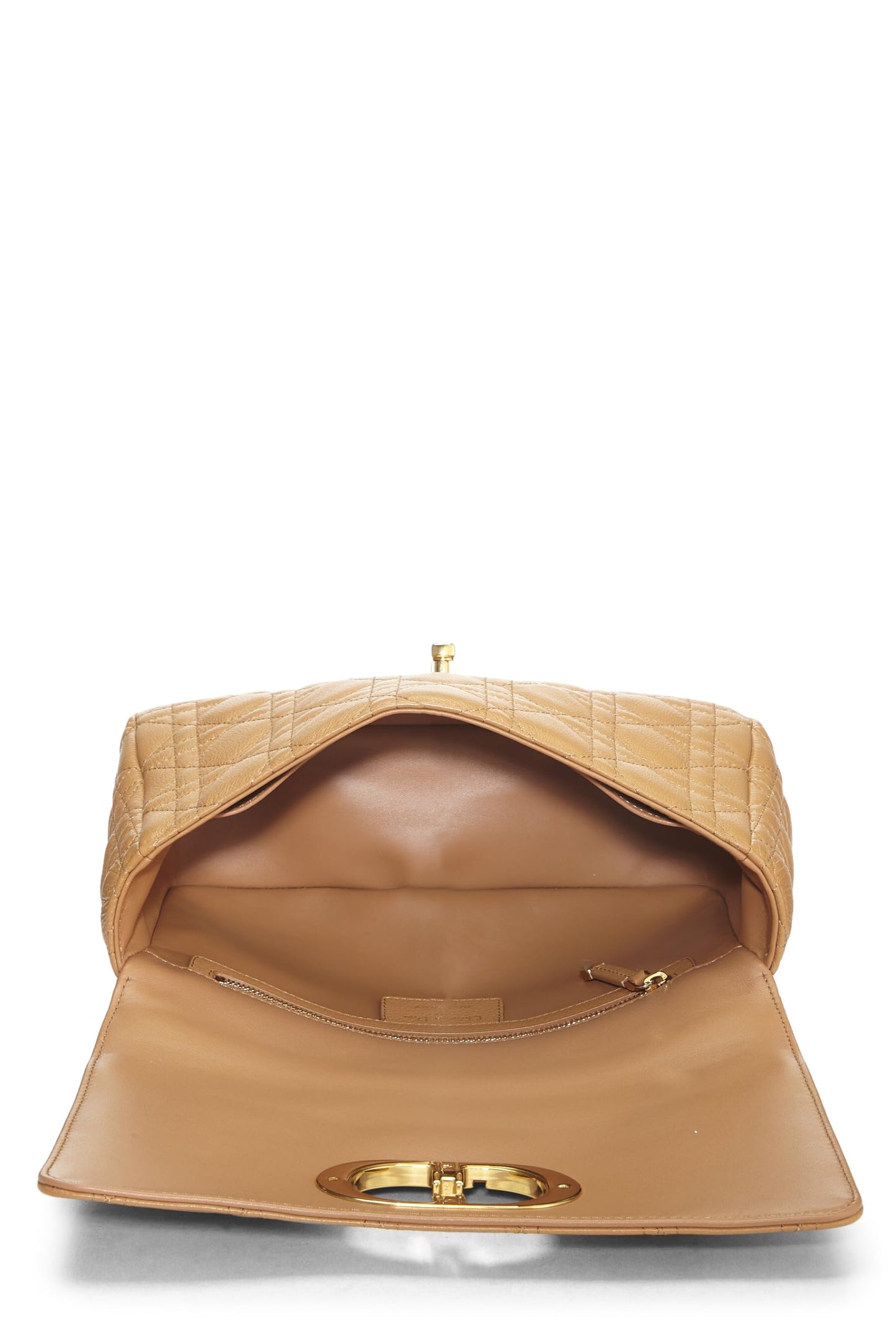 Dior, Brown Cannage Calfskin Caro Bag Medium, Brown